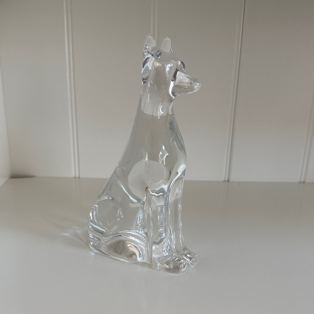 Crystal Clear Glass Dog Figurine